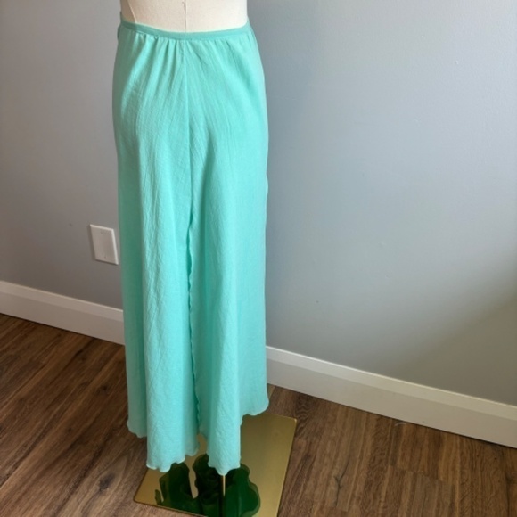 Linda Lundstrom Women's Vintage Mint Green Flowy Layered Maxi Skirt, SZ 12 - Picture 5 of 8